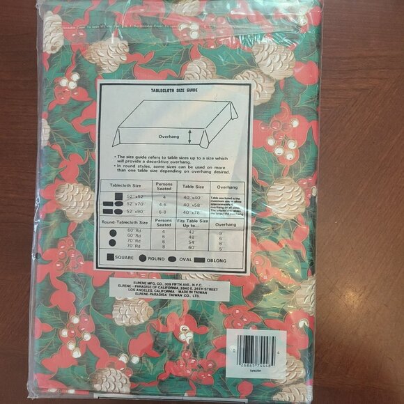 Holiday Flannelback Tablecloth 52" x 102" Oblong Styled By Lisa - Picture 4 of 6